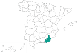 Mapa de situacin de Almera en el territorio espaol