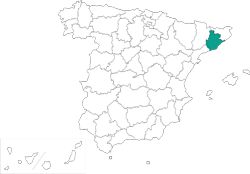 Mapa de situacin de Barcelona en el territorio espaol