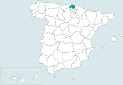 Mapa de situacin de Bilbao en el territorio espaol
