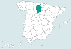 Mapa de situacin de Burgos en el territorio espaol
