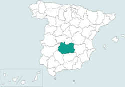 Mapa de situacin de Ciudad Real en el territorio espaol