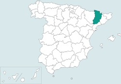 Mapa de situacin de Lleida en el territorio espaol