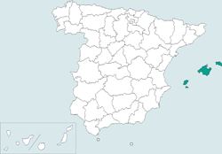 Mapa de situacin de Palma en el territorio espaol