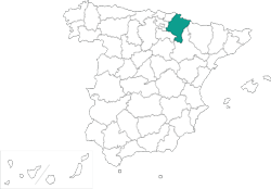 Mapa de situacin de Pamplona/Irua en el territorio espaol
