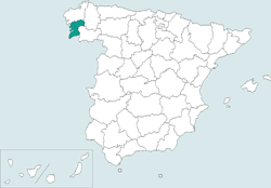 Mapa de situacin de Pontevedra en el territorio espaol