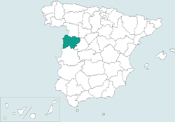 Mapa de situacin de Salamanca en el territorio espaol