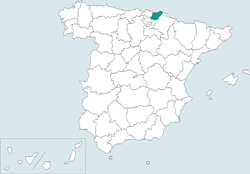Mapa de situacin de Donostia - San Sebastin en el territorio espaol