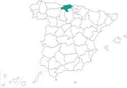 Mapa de situacin de Santander en el territorio espaol