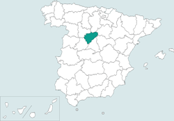 Mapa de situacin de Segovia en el territorio espaol