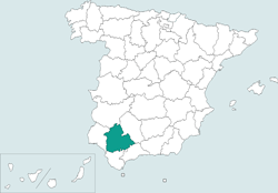 Mapa de situacin de Sevilla en el territorio espaol