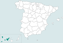 Mapa de situacin de Santa Cruz de Tenerife en el territorio espaol