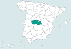 Mapa de situacin de Toledo en el territorio espaol