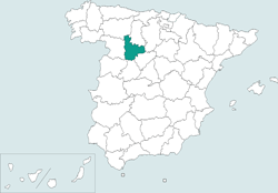 Mapa de situacin de Valladolid en el territorio espaol