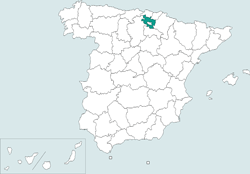 Mapa de situacin de Vitoria en el territorio espaol