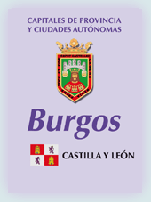 Imagen con la bandera la comunidad autnoma, y con el escudo la ciudad de Burgos