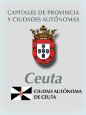 Imagen con la bandera la comunidad autnoma, y con el escudo la ciudad de Ceuta