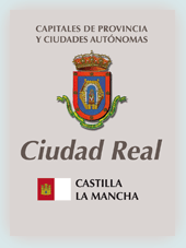 Imagen con la bandera la comunidad autnoma, y con el escudo la ciudad de Ciudad Real