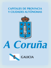 Imagen con la bandera la comunidad autnoma, y con el escudo la ciudad de A Corua