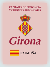 Imagen con la bandera la comunidad autnoma, y con el escudo la ciudad de Girona