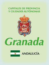 Imagen con la bandera la comunidad autnoma, y con el escudo la ciudad de Granada