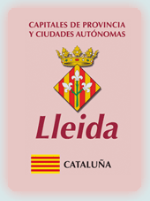 Imagen con la bandera la comunidad autnoma, y con el escudo la ciudad de Lleida