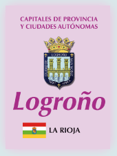 Imagen con la bandera la comunidad autnoma, y con el escudo la ciudad de Logroo