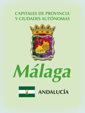 Imagen con la bandera la comunidad autnoma, y con el escudo la ciudad de Mlaga