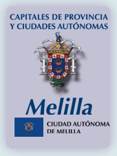 Imagen con la bandera la comunidad autnoma, y con el escudo la ciudad de Melilla