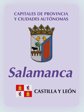 Imagen con la bandera la comunidad autnoma, y con el escudo la ciudad de Salamanca