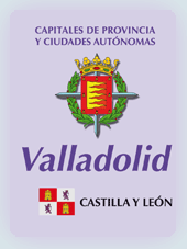 Imagen con la bandera la comunidad autnoma, y con el escudo la ciudad de Valladolid